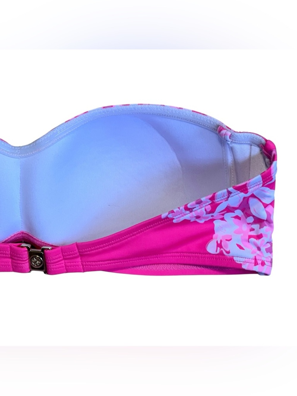 Lilly Pulitzer Women’s 10 Pink White Two Piece Bandeau Bikini Set Aislyn Yarrow - Picture 7 of 12
